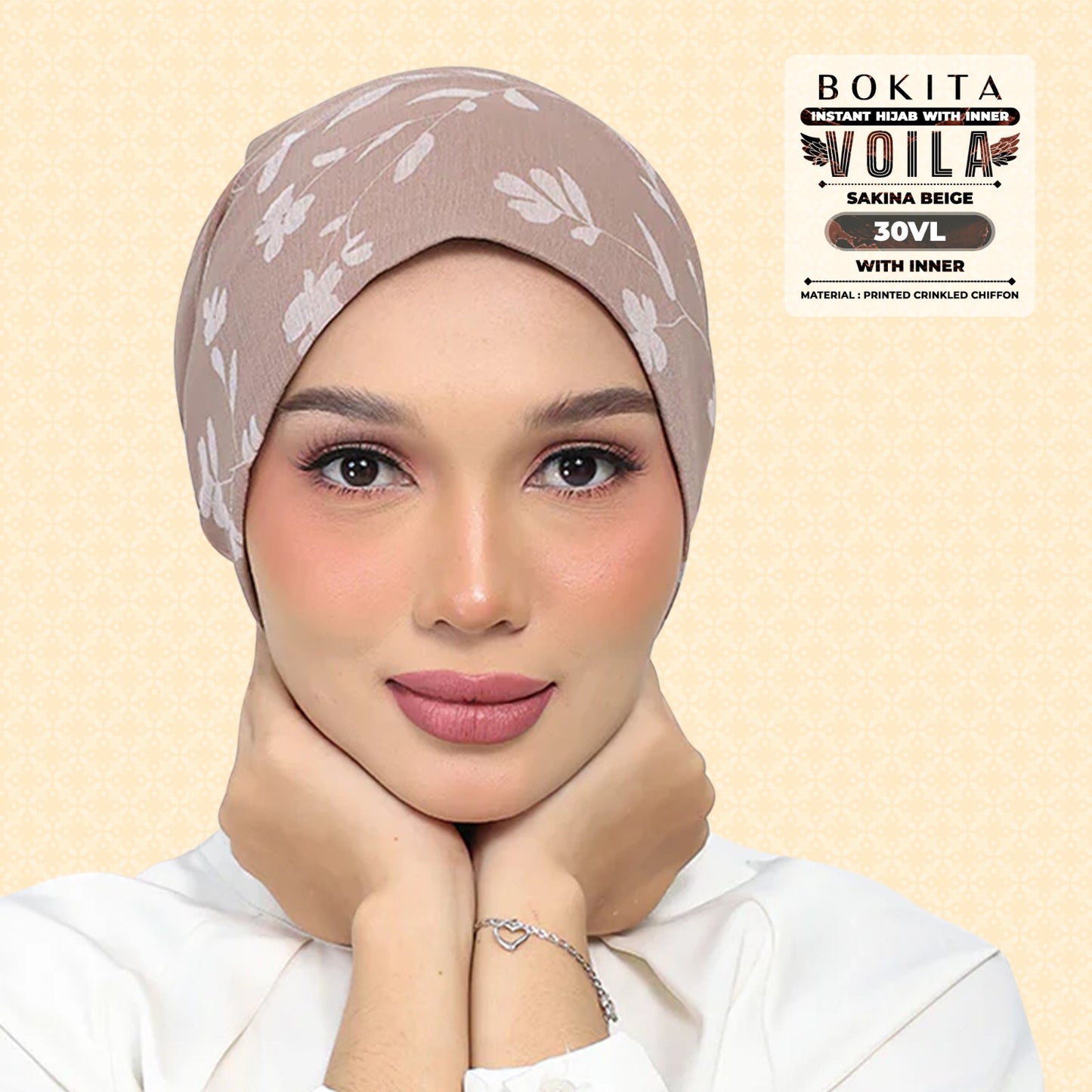 Bokitta Inspired Sakina Beige Collecion (30BB) - Free Box