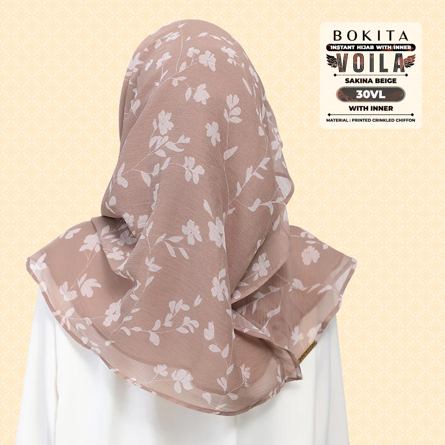 Bokitta Inspired Sakina Beige Collecion (30BB) - Free Box