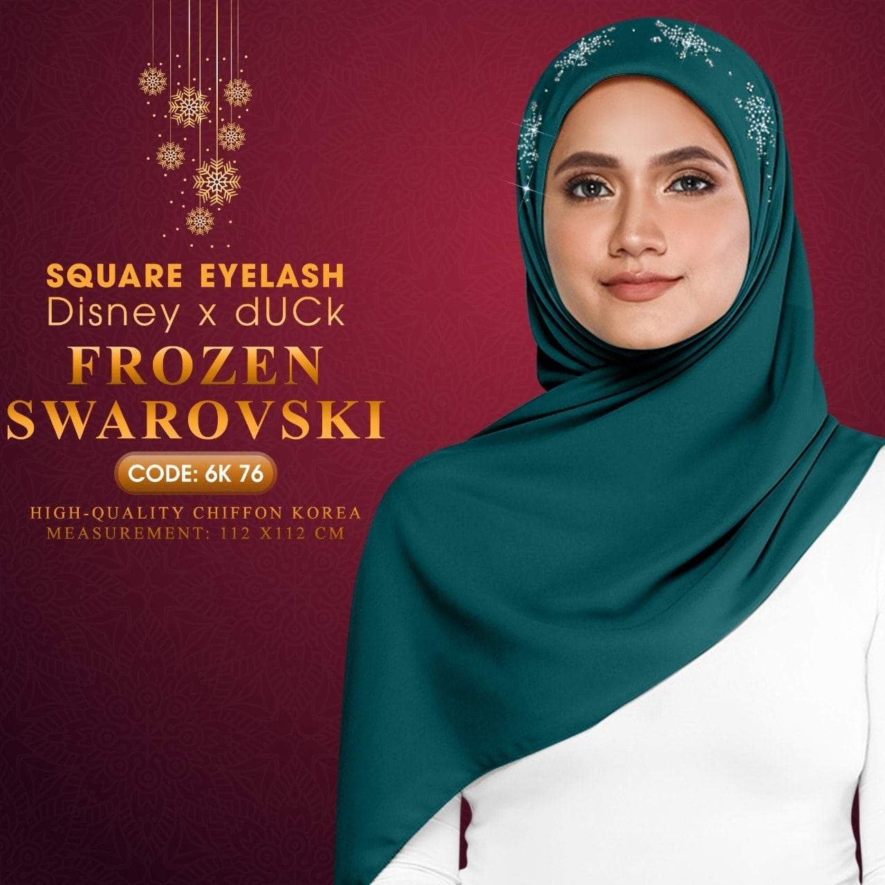dUCk Inspired Swarovski Eyelash Square Plain Collection (6K)