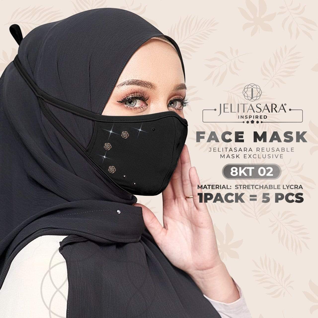 Jelitasara Inspired Exclusive Face Mask Collection - 1 Pack 5 PCS (8KT)