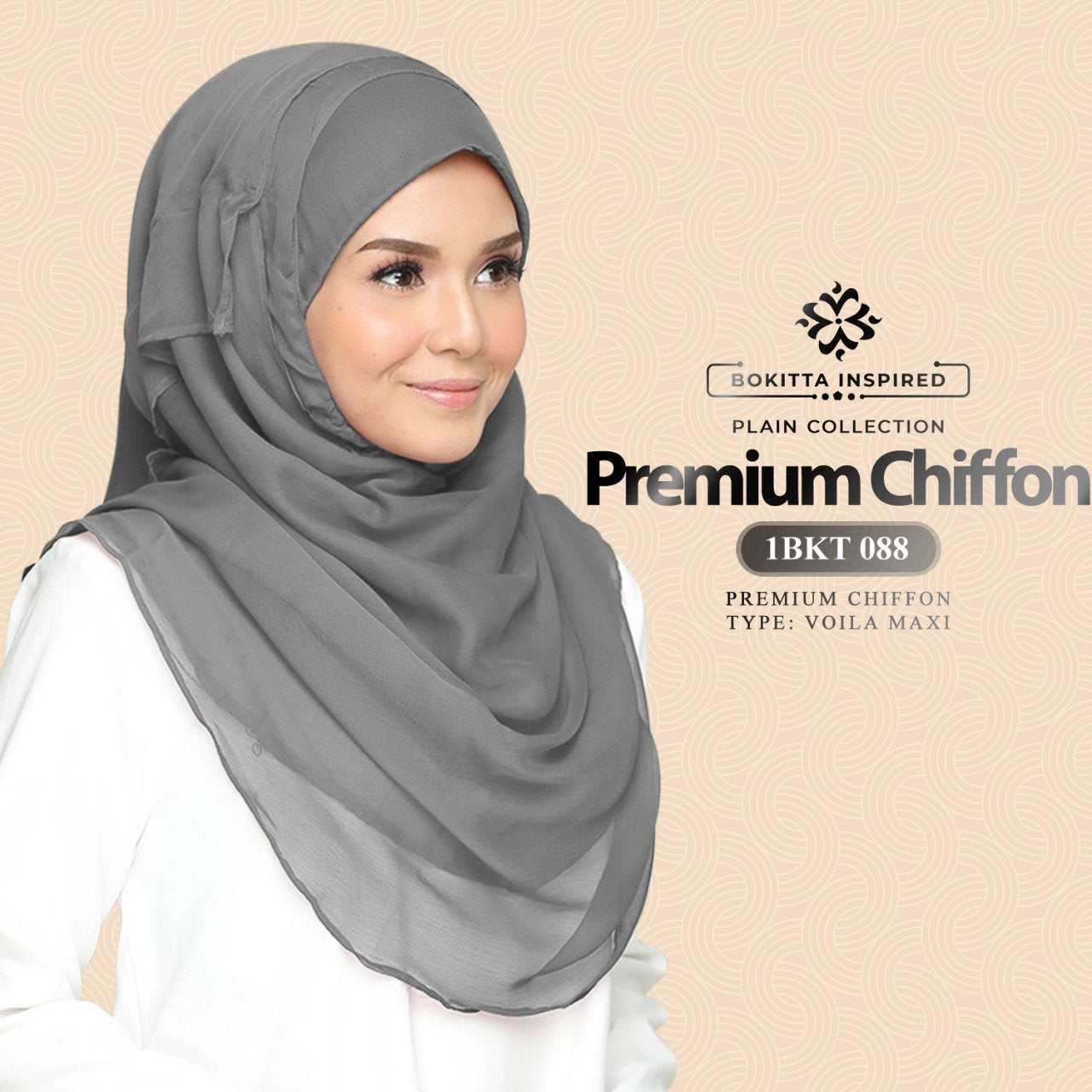 Bokitta Inspired Voila!Maxi Premium Chiffon Plain Collection (1BKT)