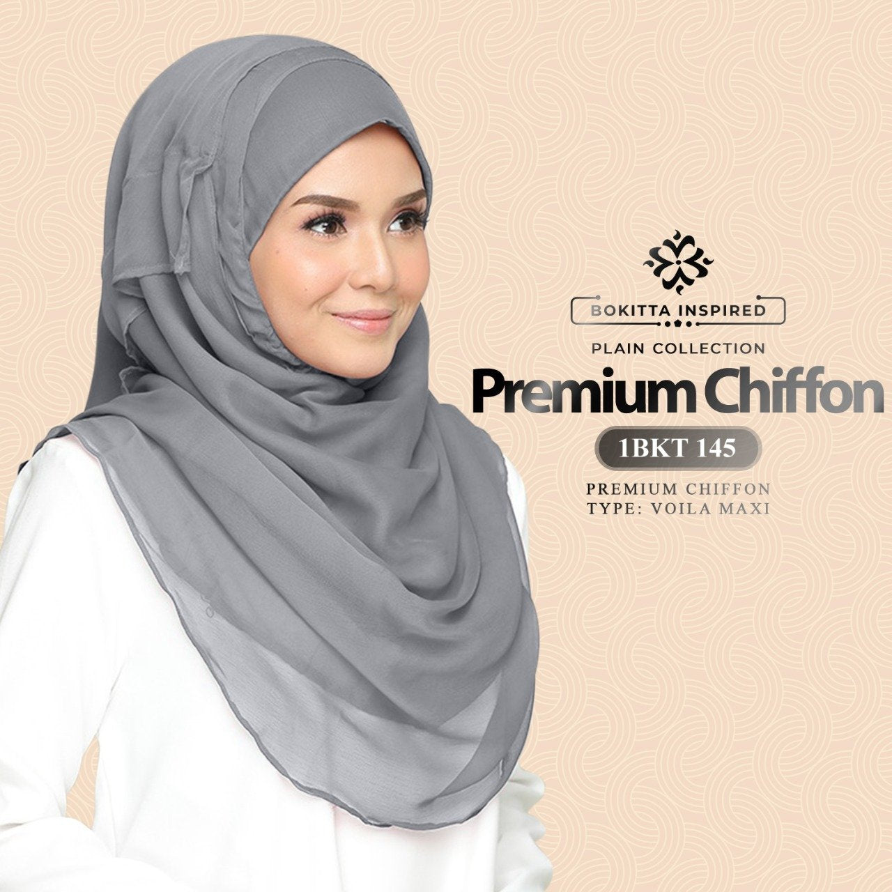 Bokitta Inspired Voila!Maxi Premium Chiffon Plain Collection (1BKT)
