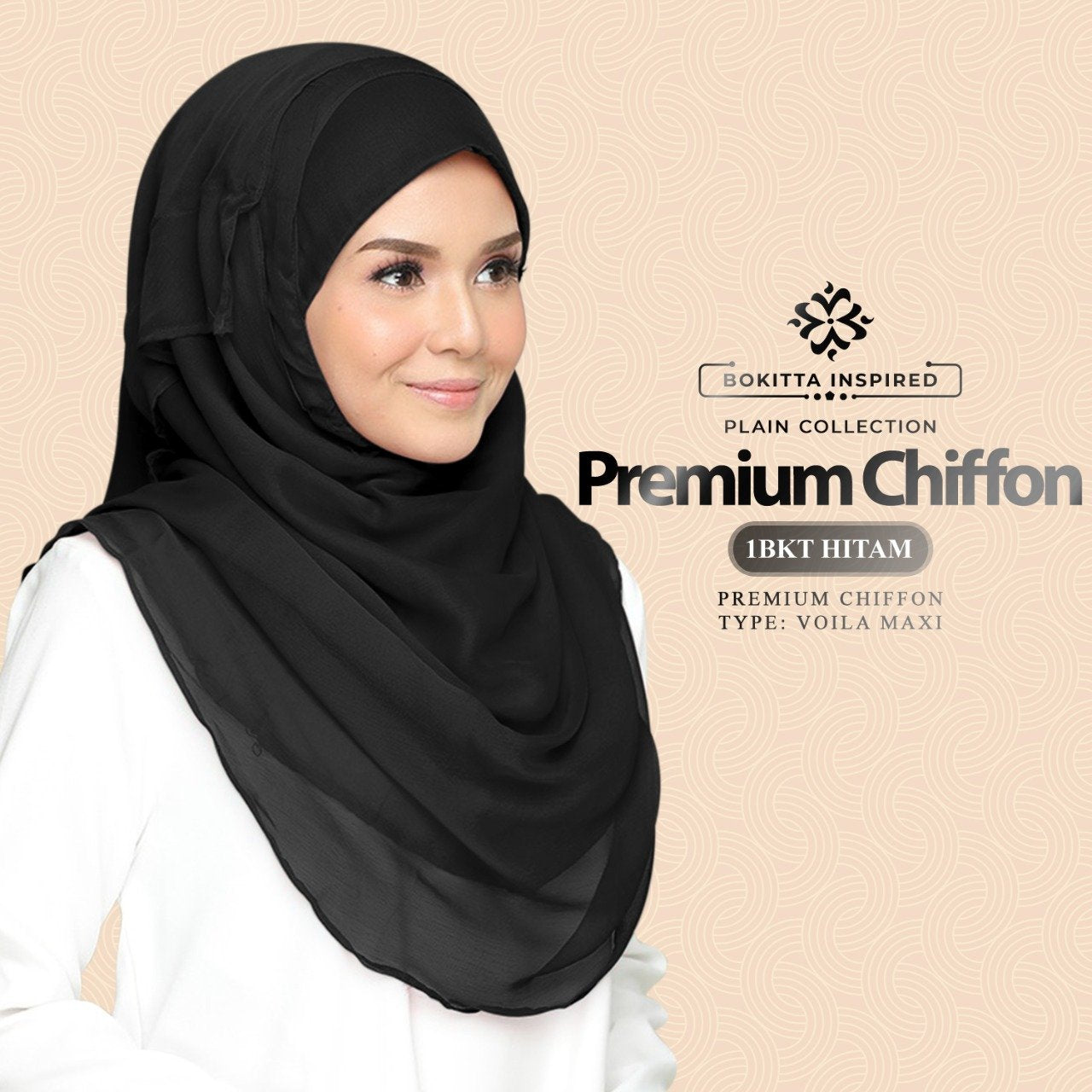 Bokitta Inspired Voila!Maxi Premium Chiffon Plain Collection (1BKT)