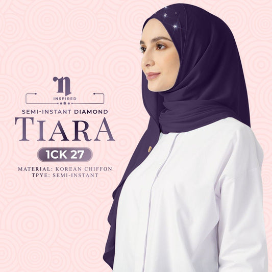 Naelofar Hijab Inispired Semi-Instant Diamond Tiara Plain Collection (1CK)