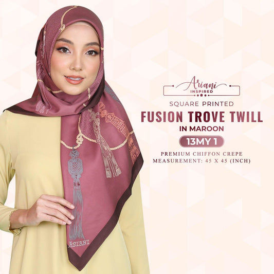 Ariani Inspired Fusion Trove Twill Printed Square Collection (13MY)