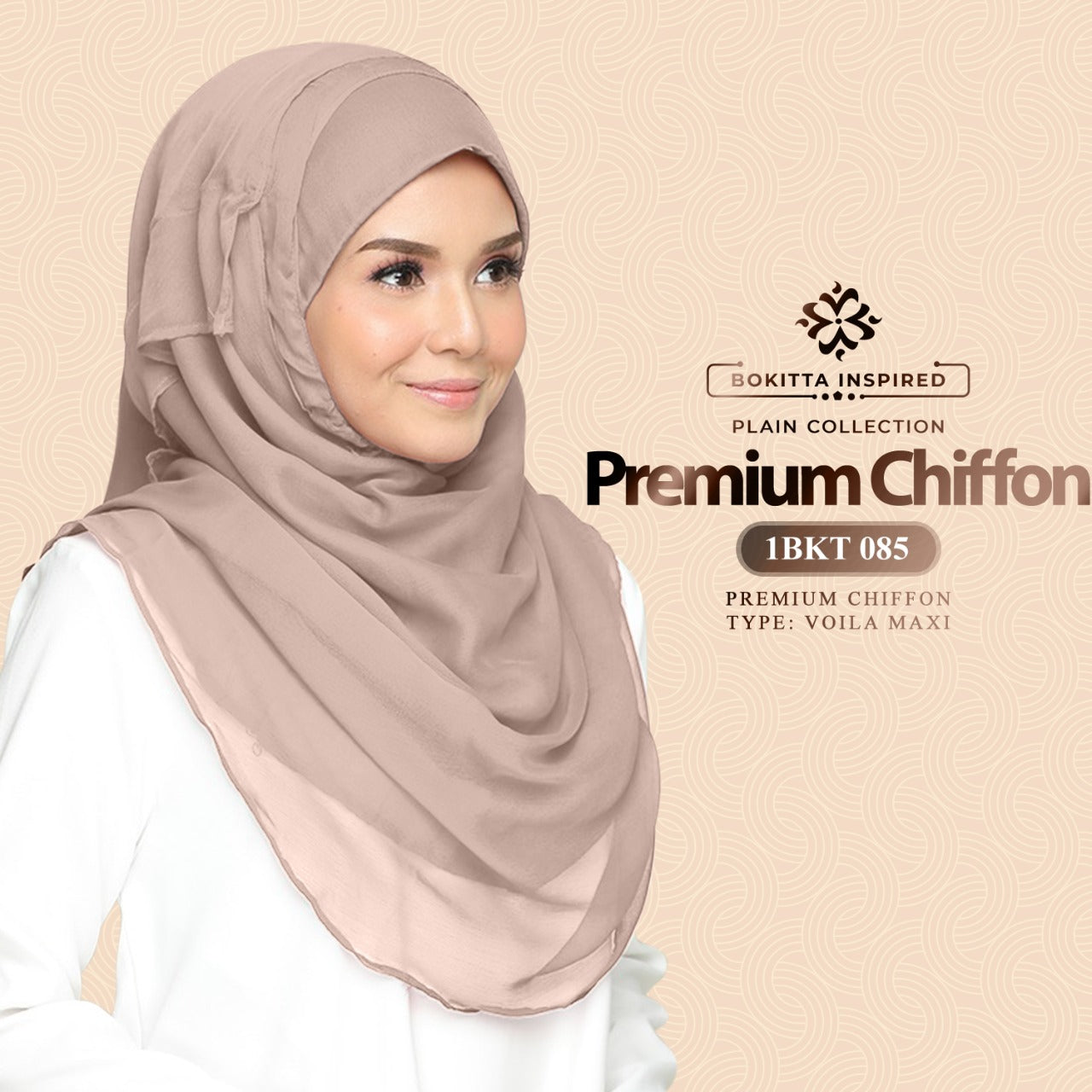 Bokitta Inspired Voila!Maxi Premium Chiffon Plain Collection (1BKT)