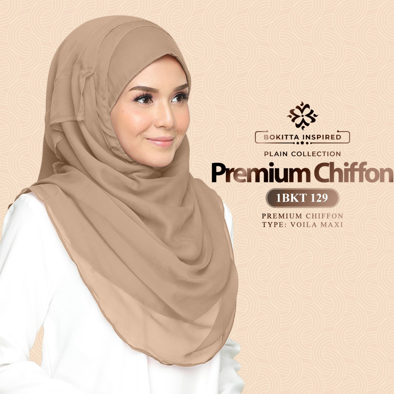 Bokitta Inspired Voila!Maxi Premium Chiffon Plain Collection (1BKT)