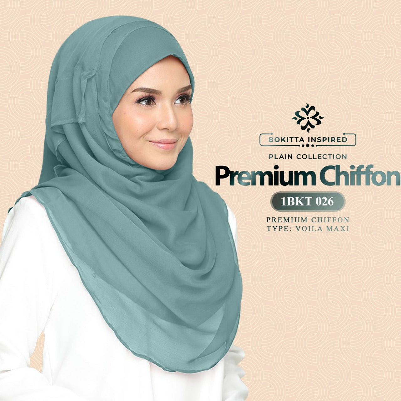 Bokitta Inspired Voila!Maxi Premium Chiffon Plain Collection (1BKT)