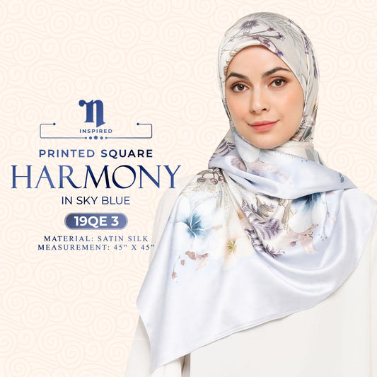 Naelofar Inspired Printed Ailyn & Harmony Square Collection (19QE)