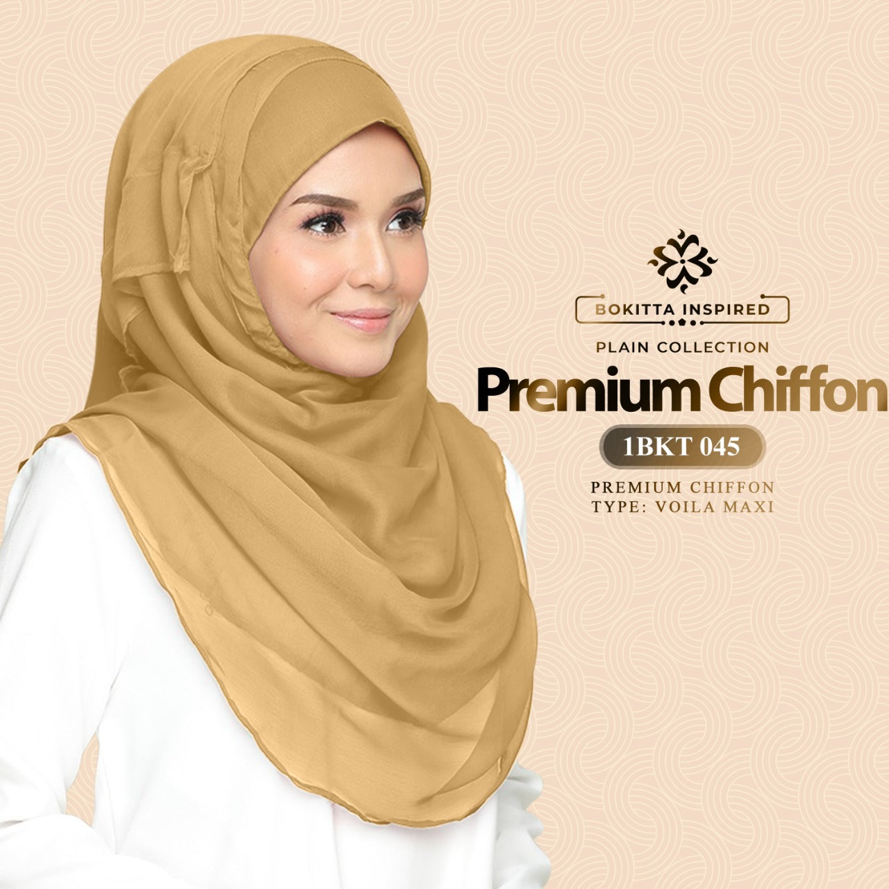 Bokitta Inspired Voila!Maxi Premium Chiffon Plain Collection (1BKT)