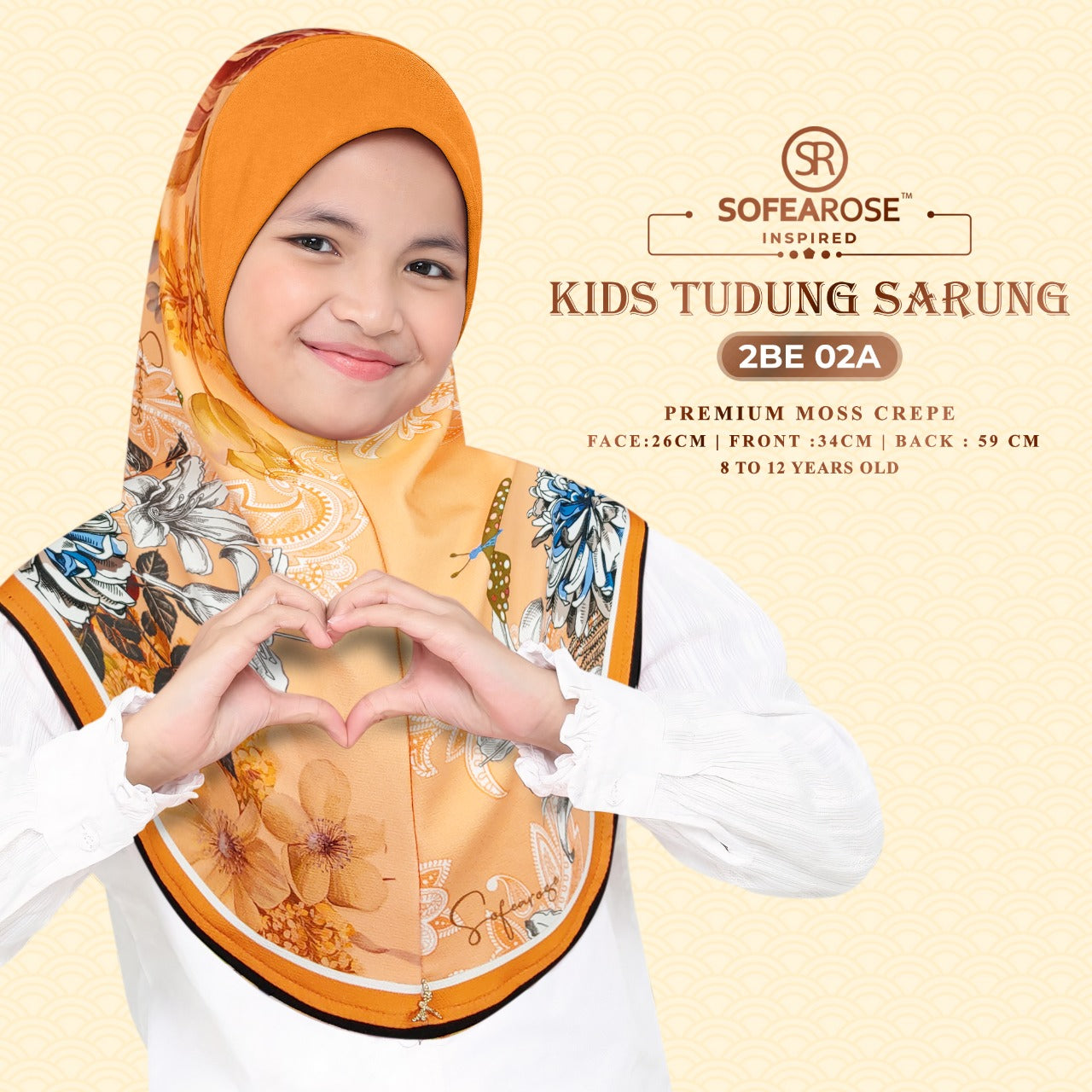 Sofearose Hijab Inspired Instant Kid Sarung Crepe Collection (BE)