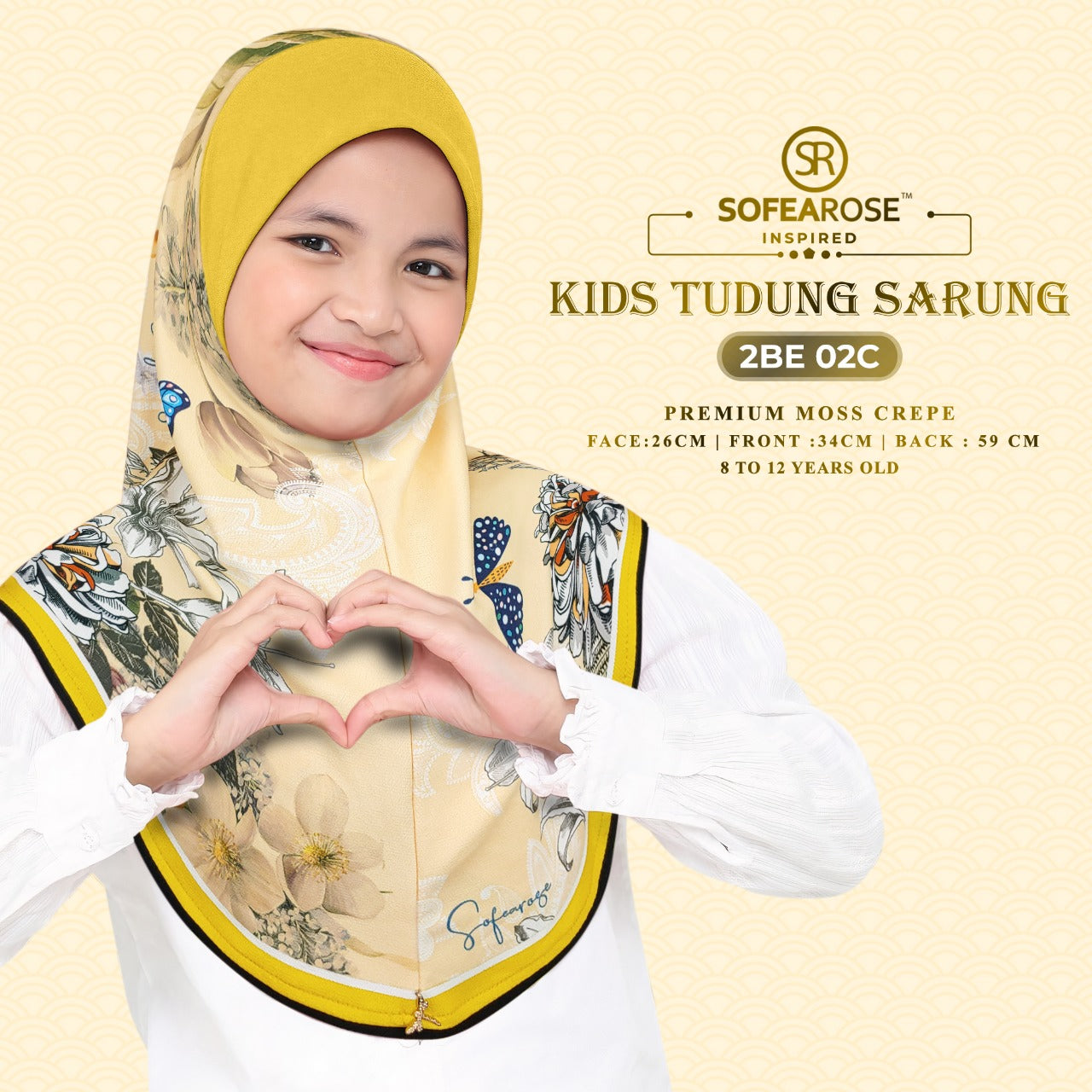 Sofearose Hijab Inspired Instant Kid Sarung Crepe Collection (BE)