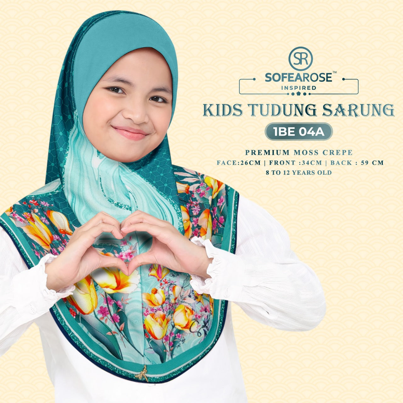 Sofearose Hijab Inspired Instant Kid Sarung Crepe Collection (BE)