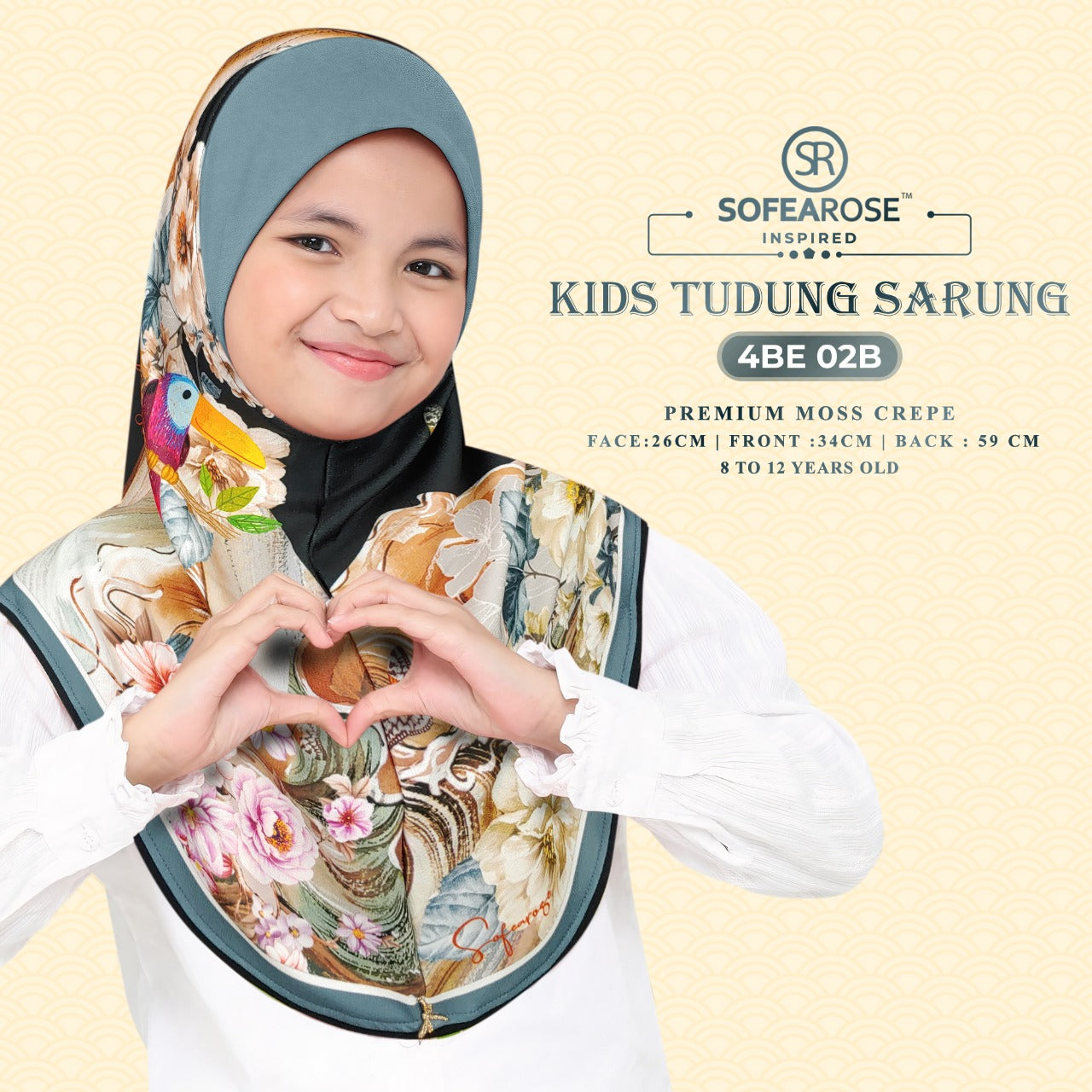 Sofearose Hijab Inspired Instant Kid Sarung Crepe Collection (BE)