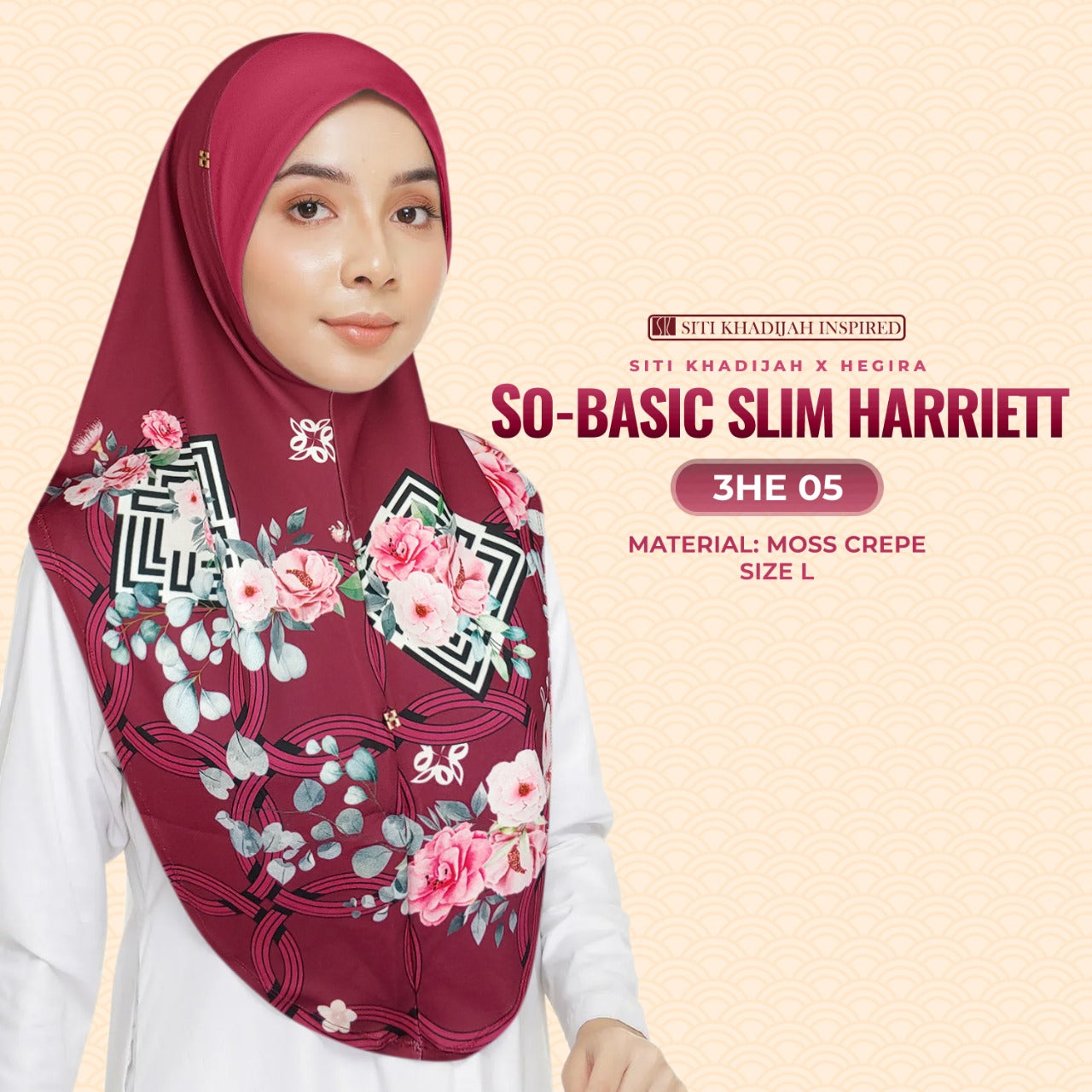 Hegira Inspired So-Basic Slim Harriett Instant Sarung Crepe Collection (3HE)