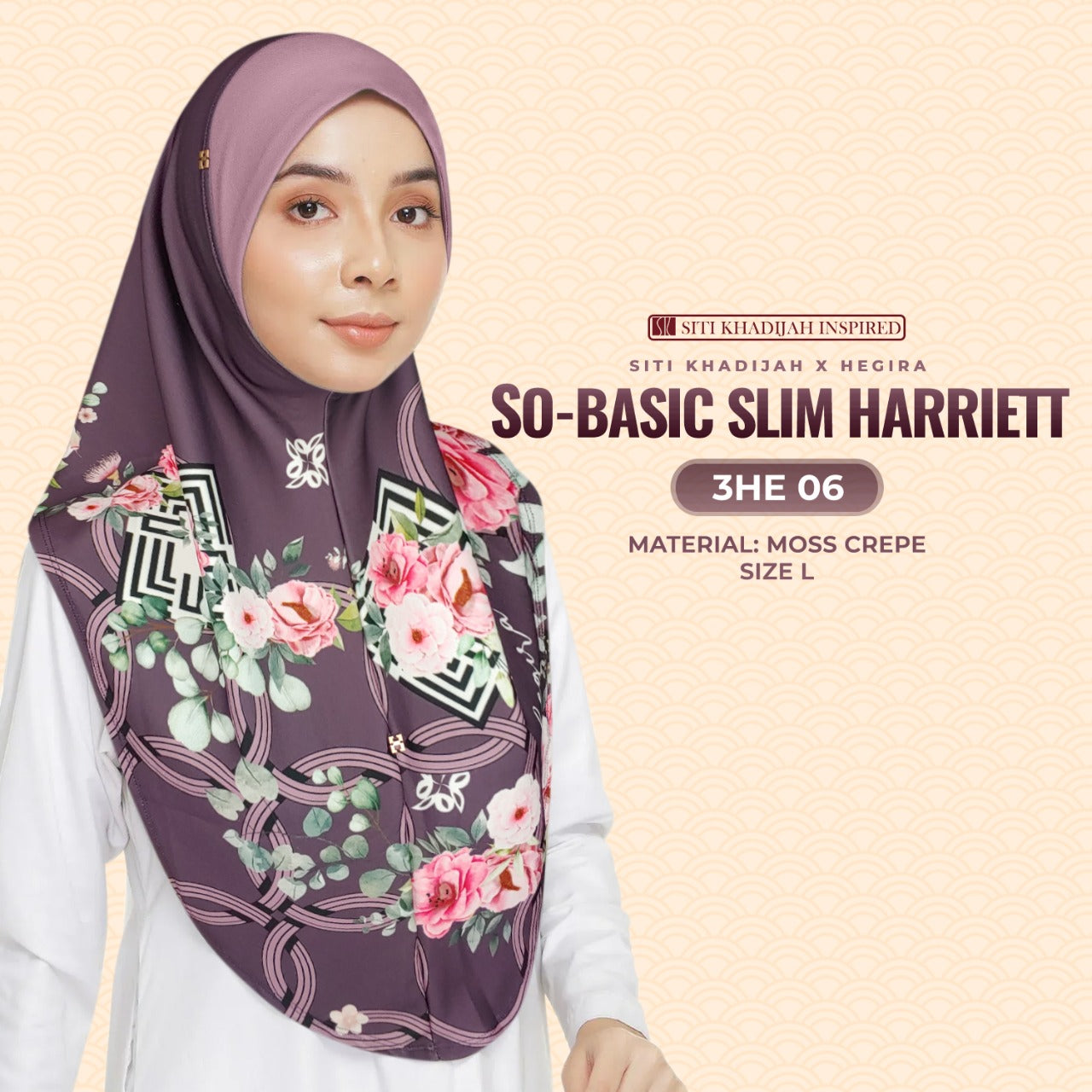 Hegira Inspired So-Basic Slim Harriett Instant Sarung Crepe Collection (3HE)