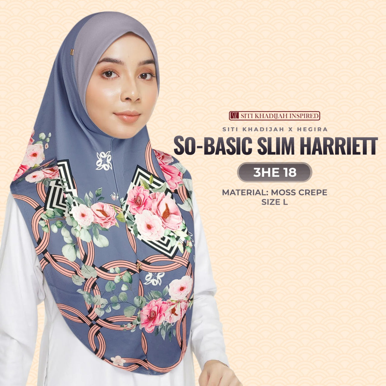 Hegira Inspired So-Basic Slim Harriett Instant Sarung Crepe Collection (3HE)