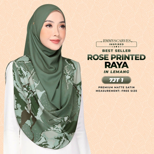 Jimmy Scarves Inspired Rose Printed Raya Instant Collection