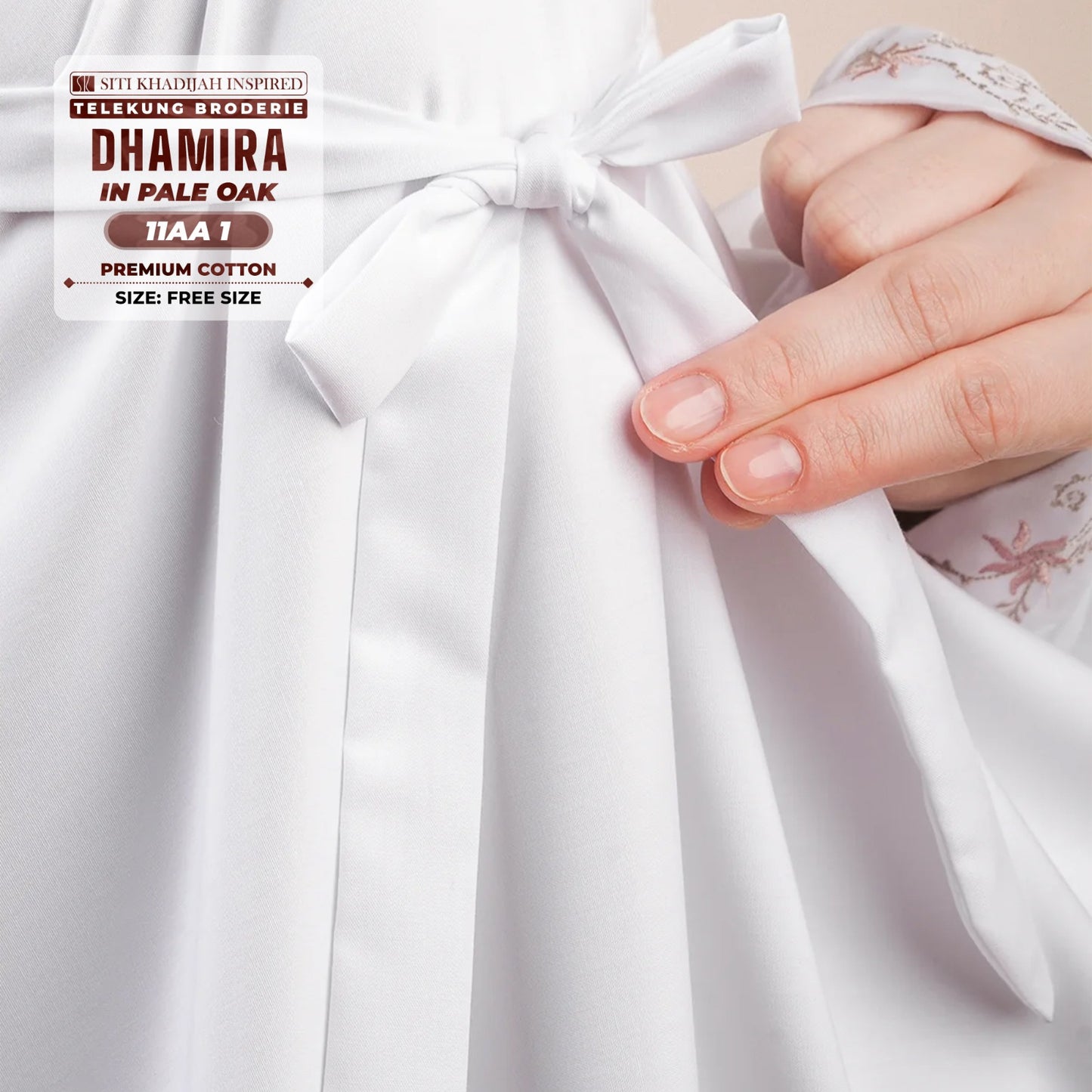 Siti Khadijah Inspired Telekung Broderie Dhamira Collection - Free Woven Bag (11AA)