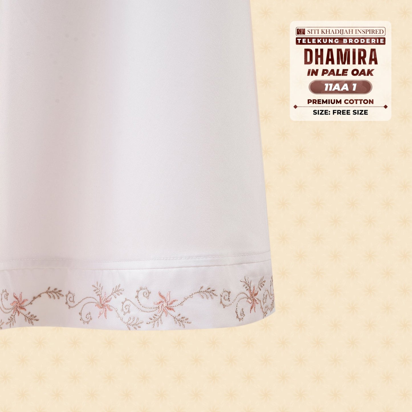 Siti Khadijah Inspired Telekung Broderie Dhamira Collection - Free Woven Bag (11AA)
