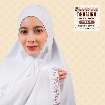 Siti Khadijah Inspired Telekung Broderie Dhamira Collection - Free Woven Bag (11AA)