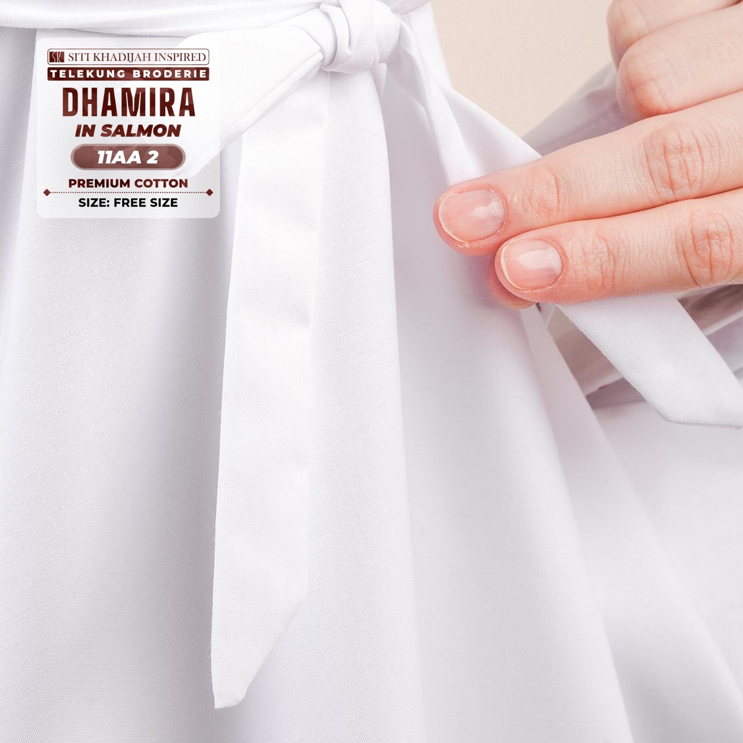 Siti Khadijah Inspired Telekung Broderie Dhamira Collection - Free Woven Bag (11AA)