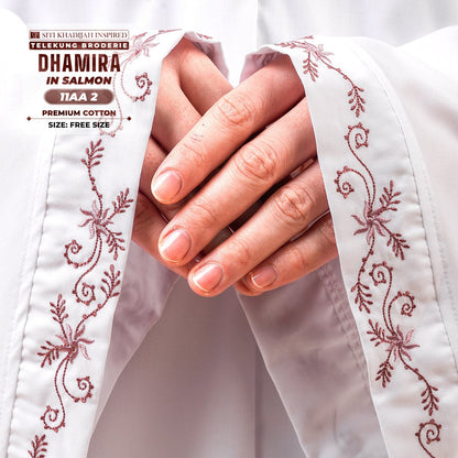 Siti Khadijah Inspired Telekung Broderie Dhamira Collection - Free Woven Bag (11AA)