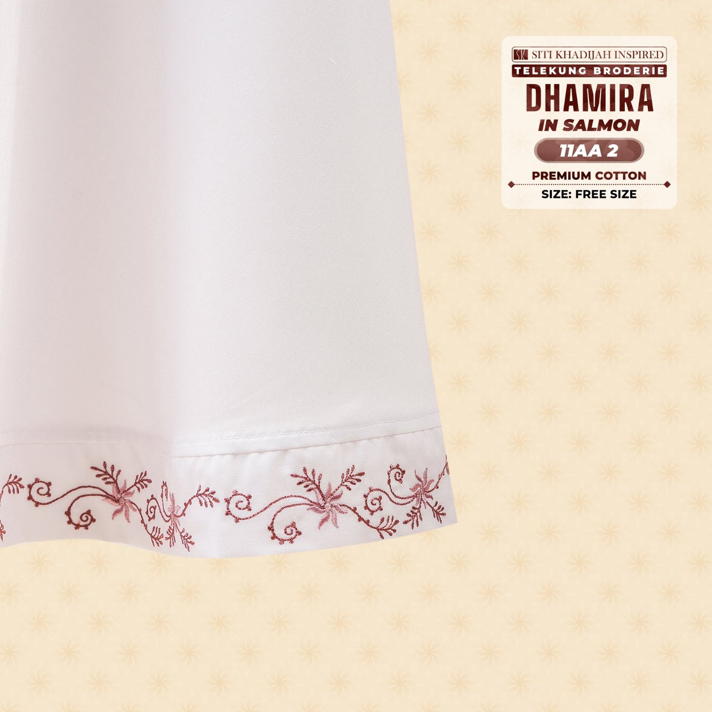 Siti Khadijah Inspired Telekung Broderie Dhamira Collection - Free Woven Bag (11AA)