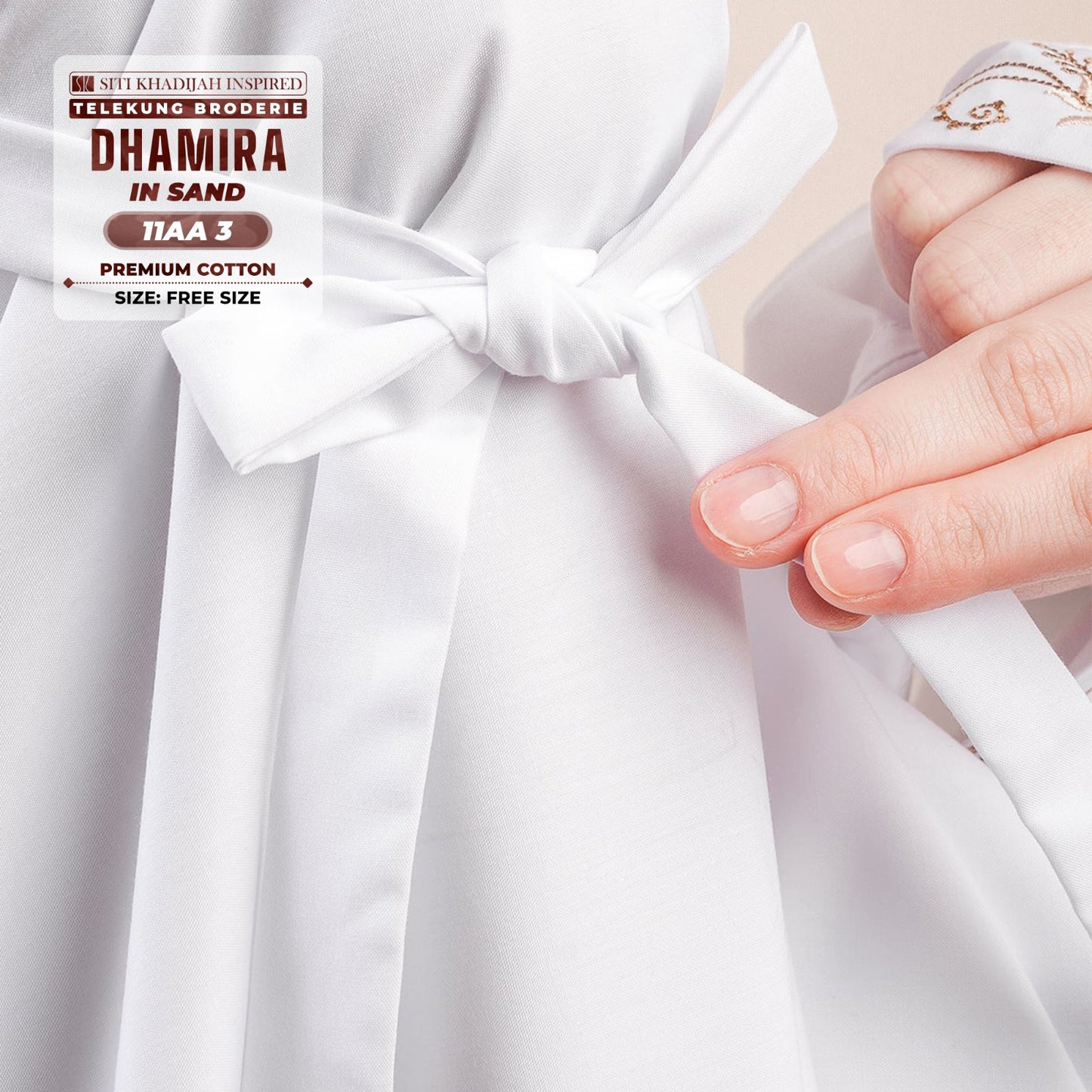 Siti Khadijah Inspired Telekung Broderie Dhamira Collection - Free Woven Bag (11AA)