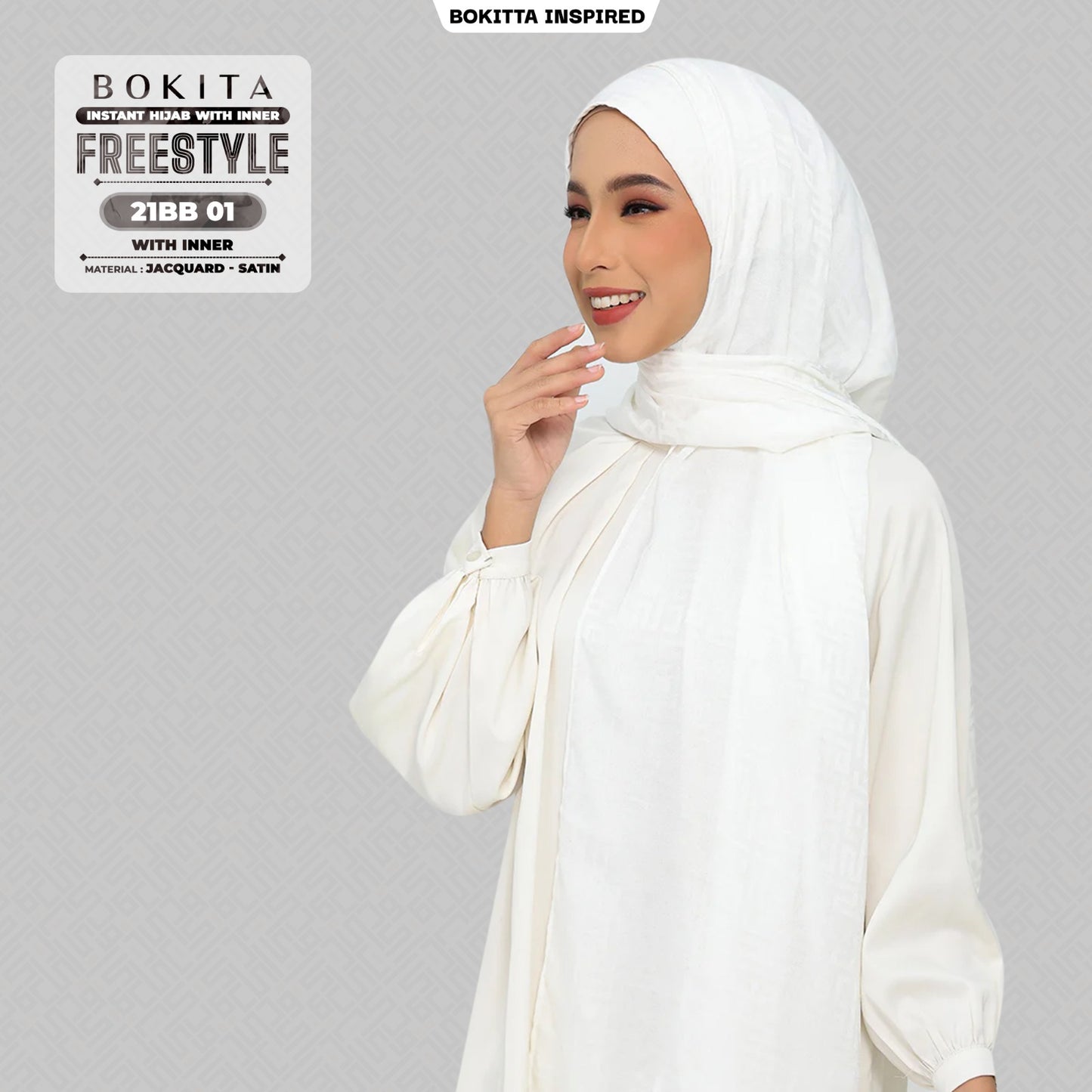 Bokitta Inspired Jacquard Satin Monogram FREESTYLE - Free Box (21BB)