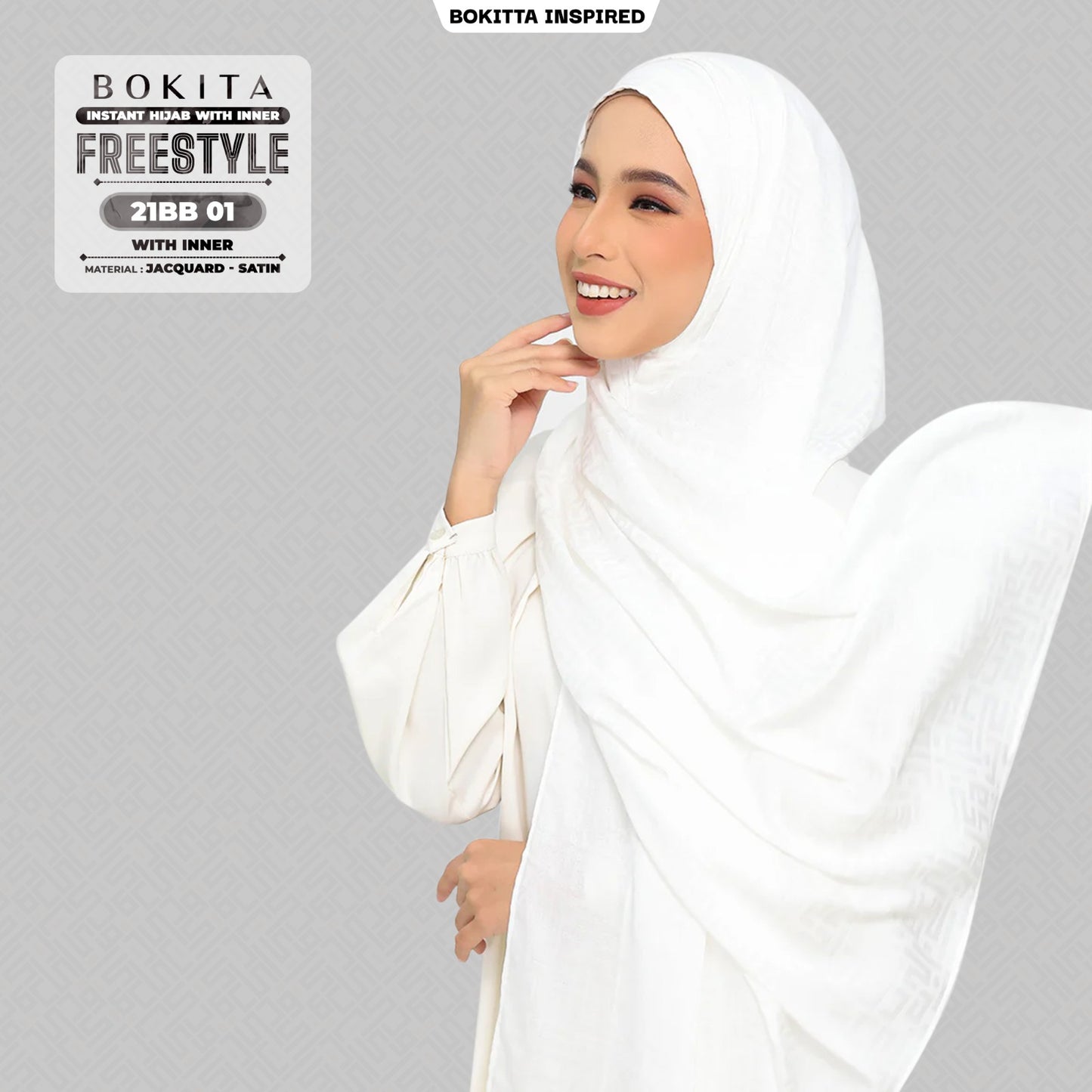 Bokitta Inspired Jacquard Satin Monogram FREESTYLE - Free Box (21BB)