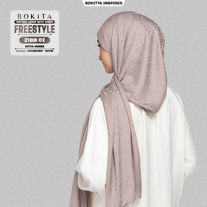 Bokitta Inspired Jacquard Satin Monogram FREESTYLE - Free Box (21BB)