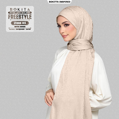 Bokitta Inspired Jacquard Satin Monogram FREESTYLE - Free Box (21BB)