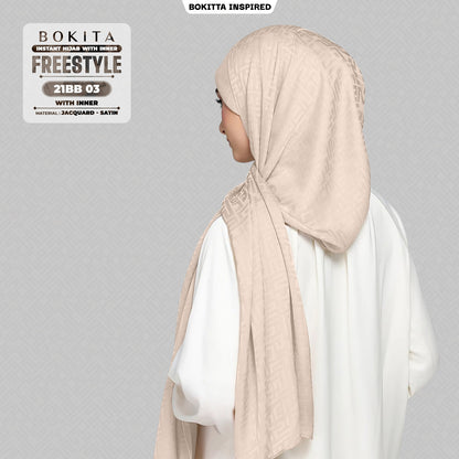 Bokitta Inspired Jacquard Satin Monogram FREESTYLE - Free Box (21BB)