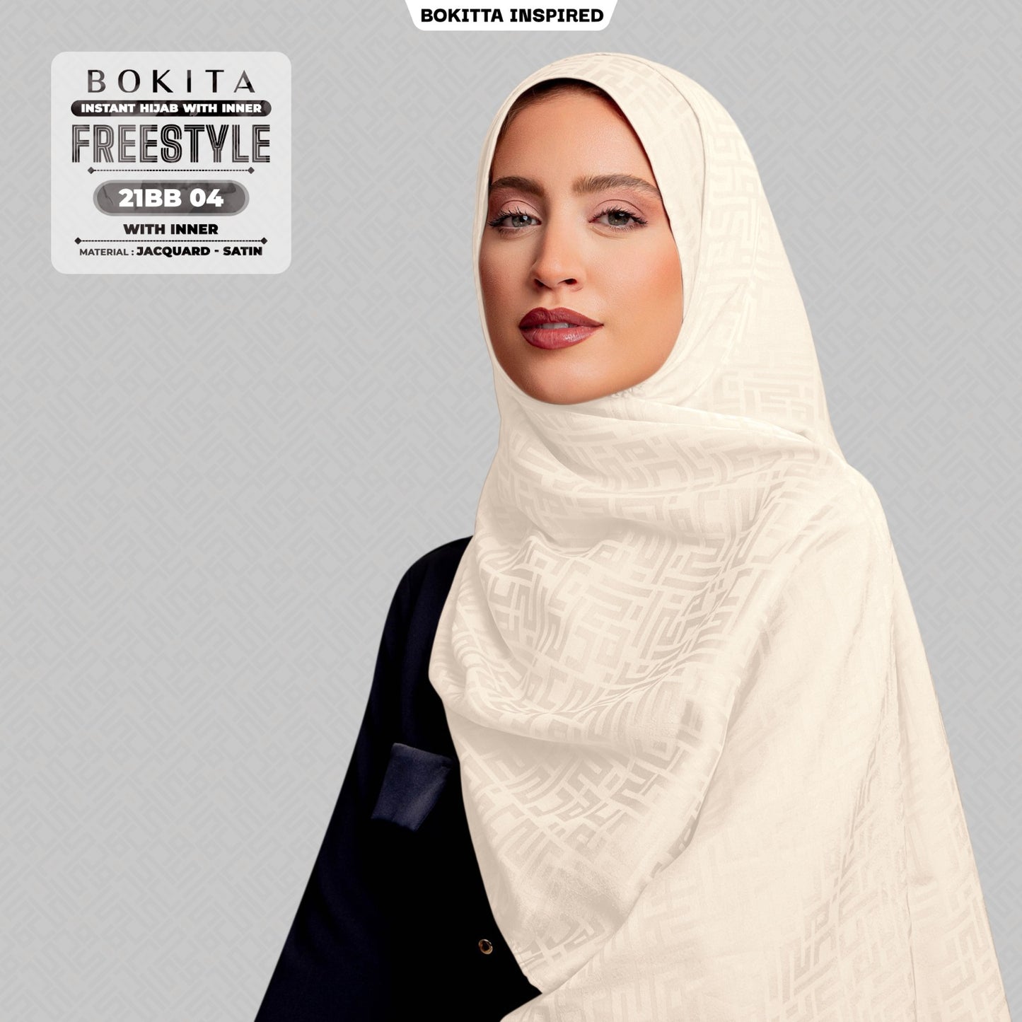Bokitta Inspired Jacquard Satin Monogram FREESTYLE - Free Box (21BB)