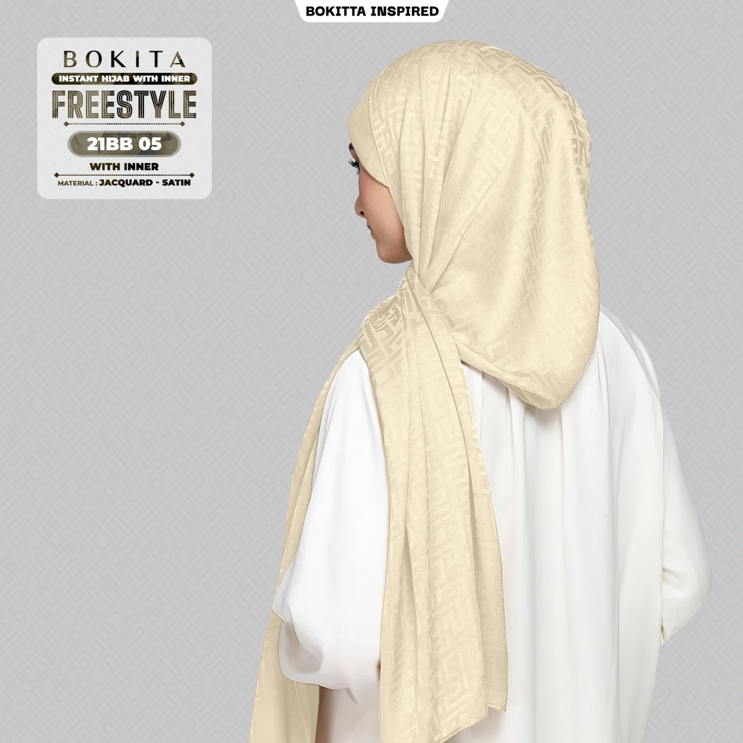 Bokitta Inspired Jacquard Satin Monogram FREESTYLE - Free Box (21BB)