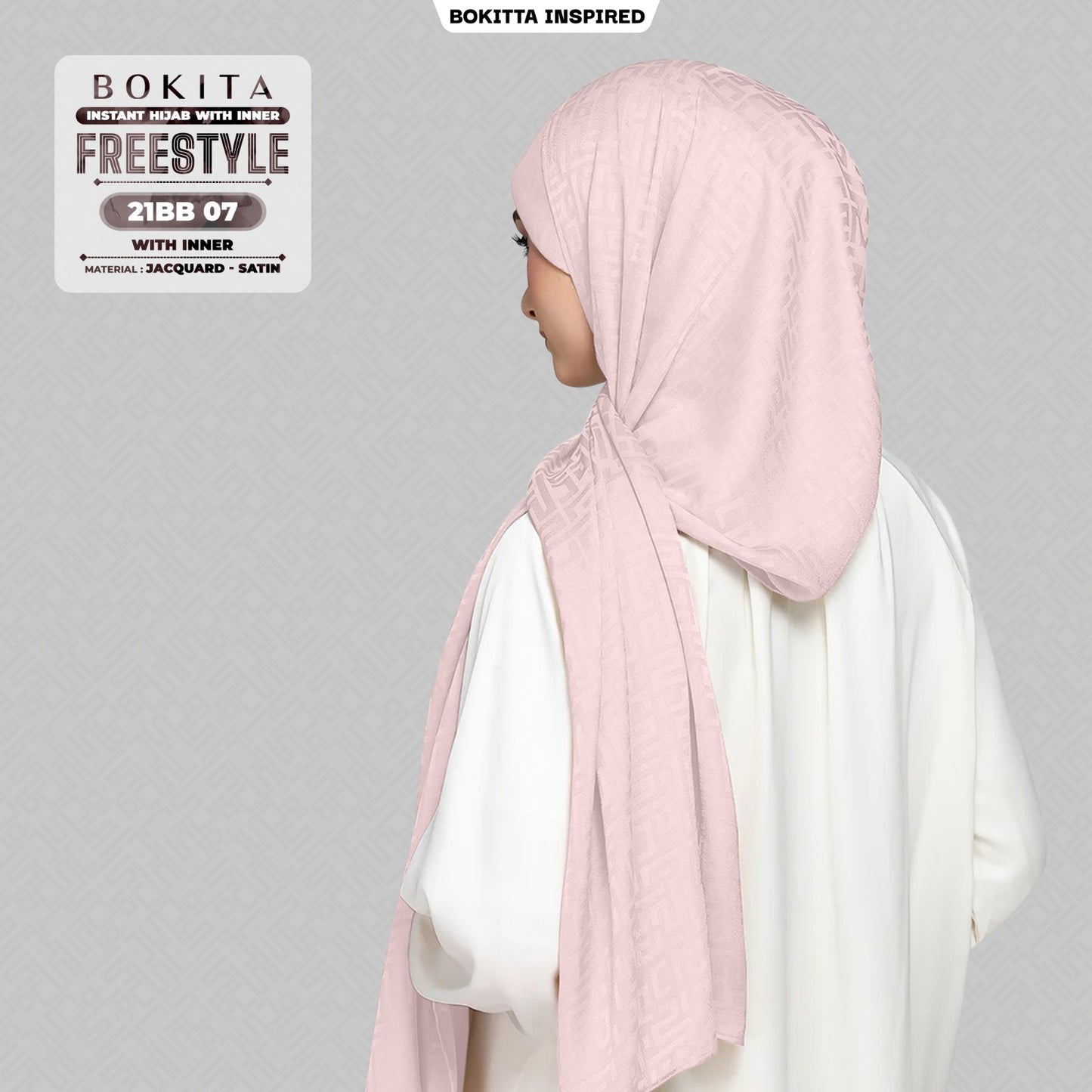 Bokitta Inspired Jacquard Satin Monogram FREESTYLE - Free Box (21BB)
