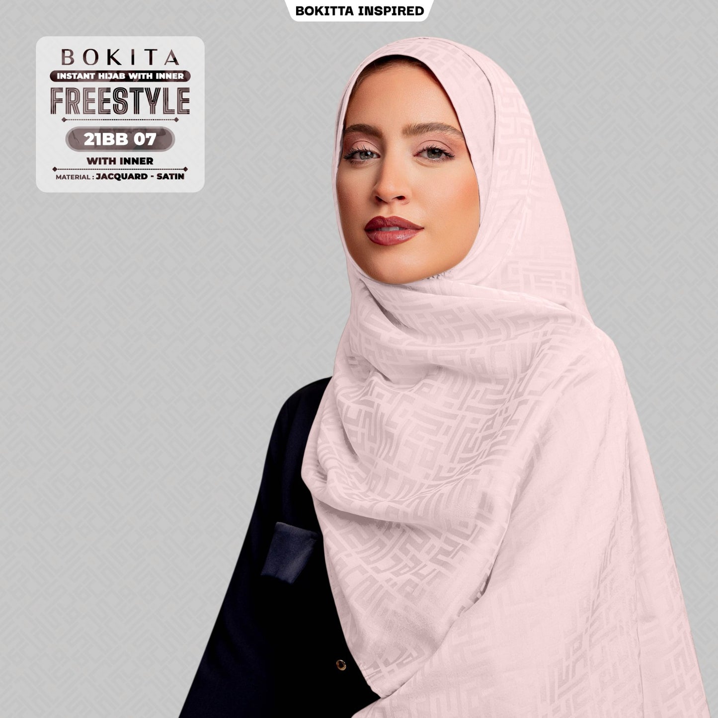 Bokitta Inspired Jacquard Satin Monogram FREESTYLE - Free Box (21BB)