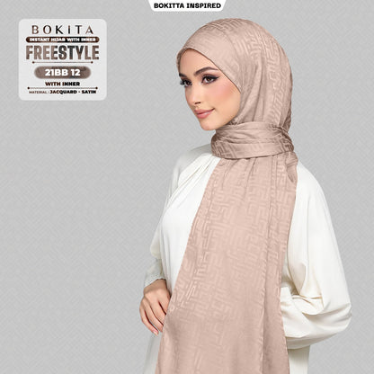 Bokitta Inspired Jacquard Satin Monogram FREESTYLE - Free Box (21BB)