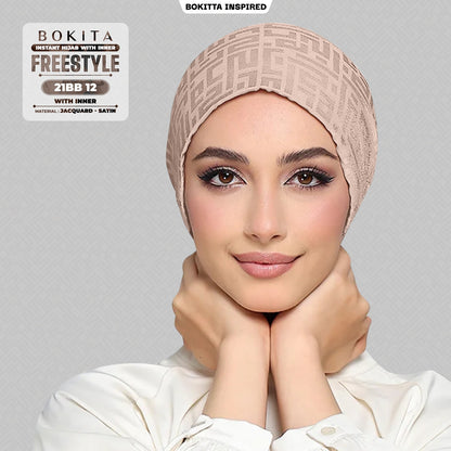 Bokitta Inspired Jacquard Satin Monogram FREESTYLE - Free Box (21BB)