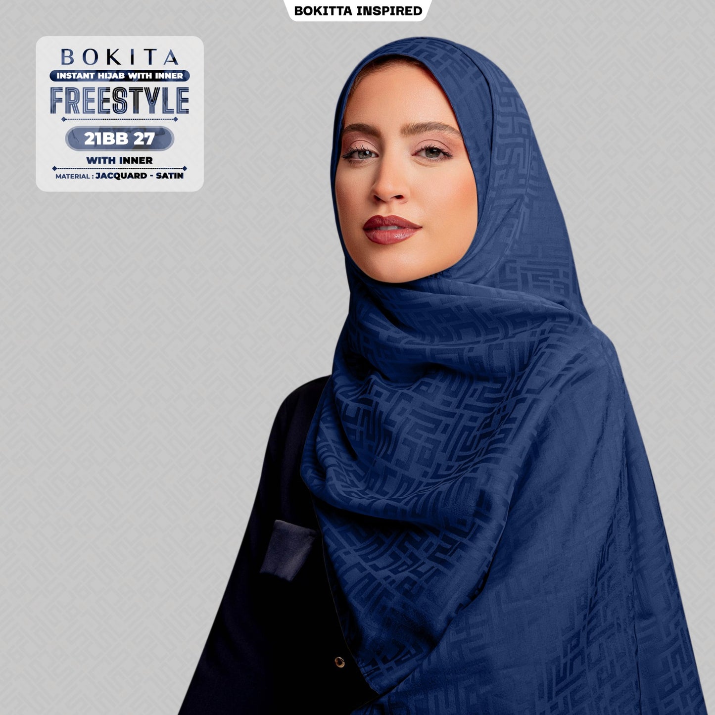 Bokitta Inspired Jacquard Satin Monogram FREESTYLE - Free Box (21BB)