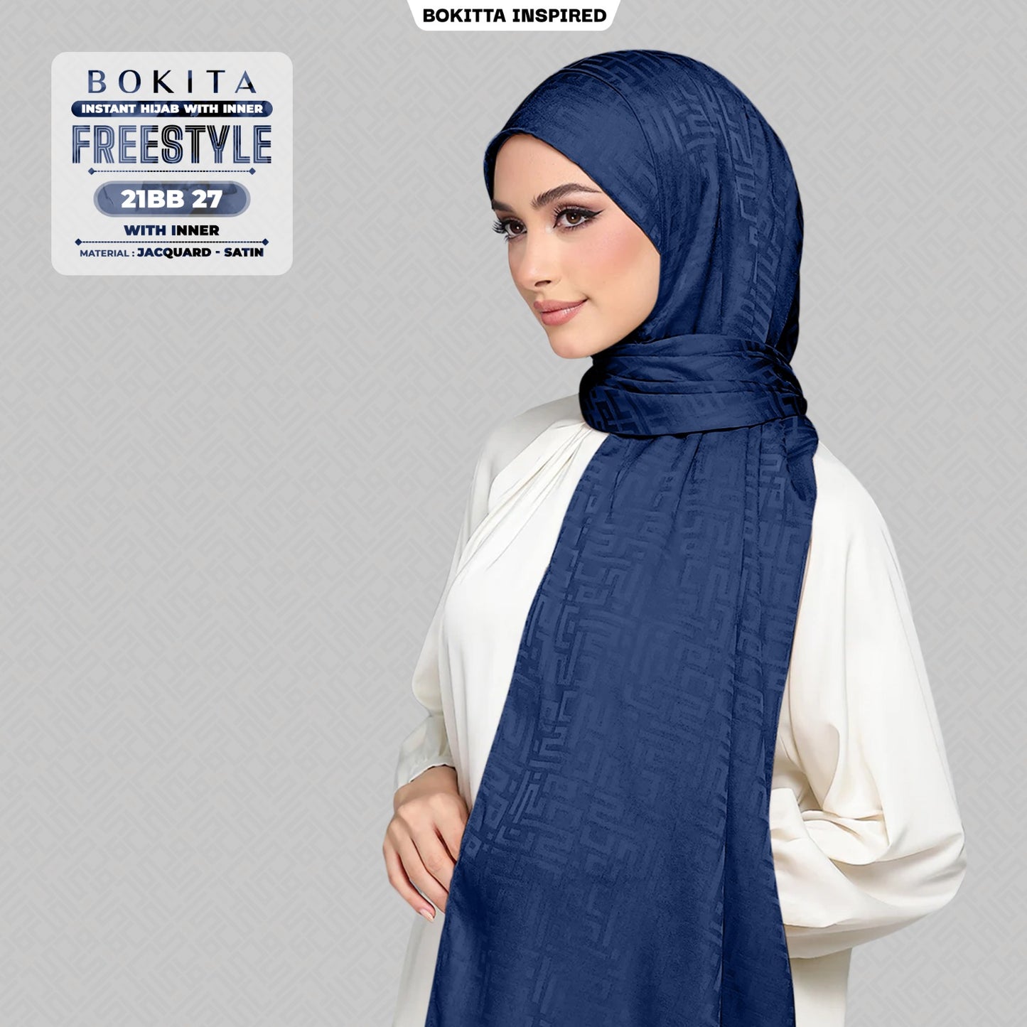 Bokitta Inspired Jacquard Satin Monogram FREESTYLE - Free Box (21BB)