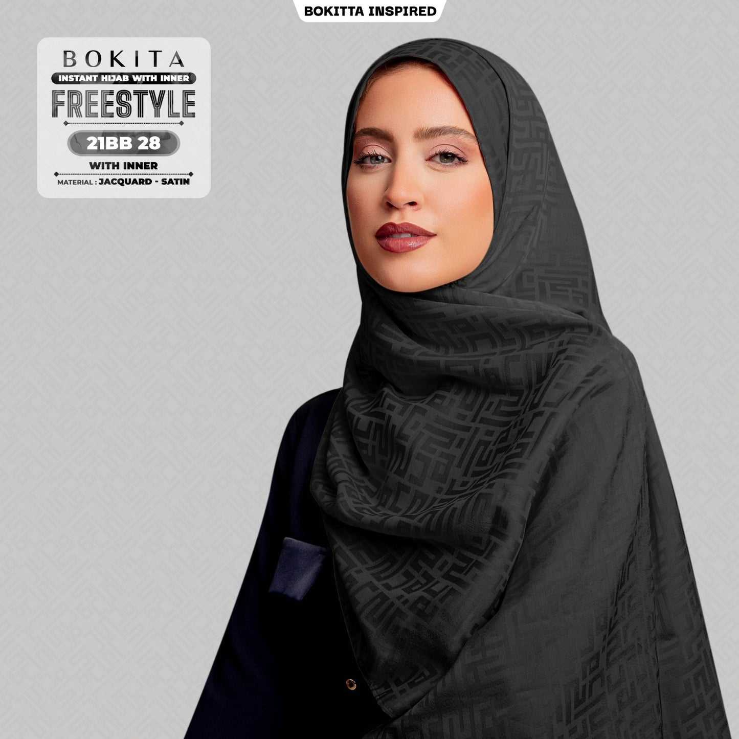 Bokitta Inspired Jacquard Satin Monogram FREESTYLE - Free Box (21BB)