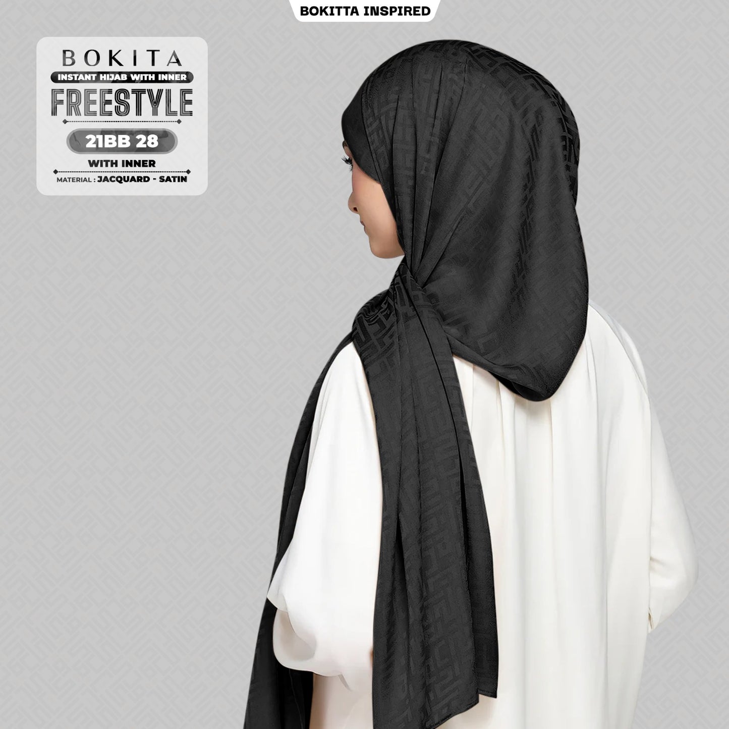 Bokitta Inspired Jacquard Satin Monogram FREESTYLE - Free Box (21BB)