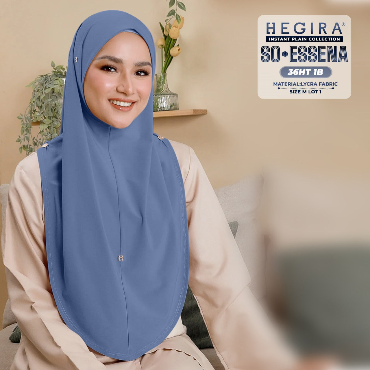 Hegira Hijab Inspired SO-Essena Instant Plain Collection (36HT)