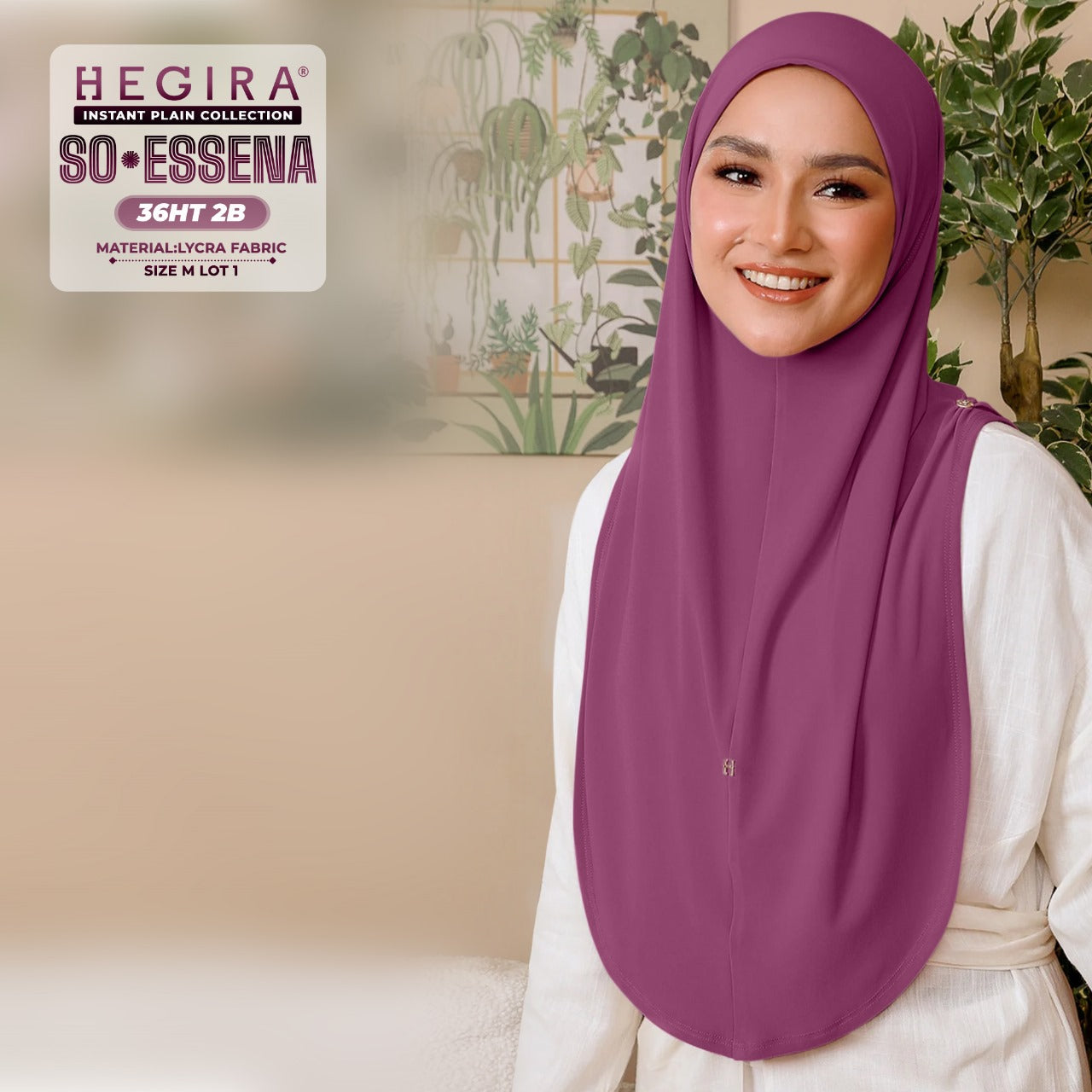 Hegira Hijab Inspired SO-Essena Instant Plain Collection (36HT)
