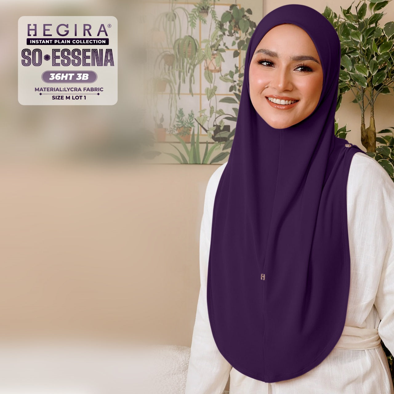 Hegira Hijab Inspired SO-Essena Instant Plain Collection (36HT)