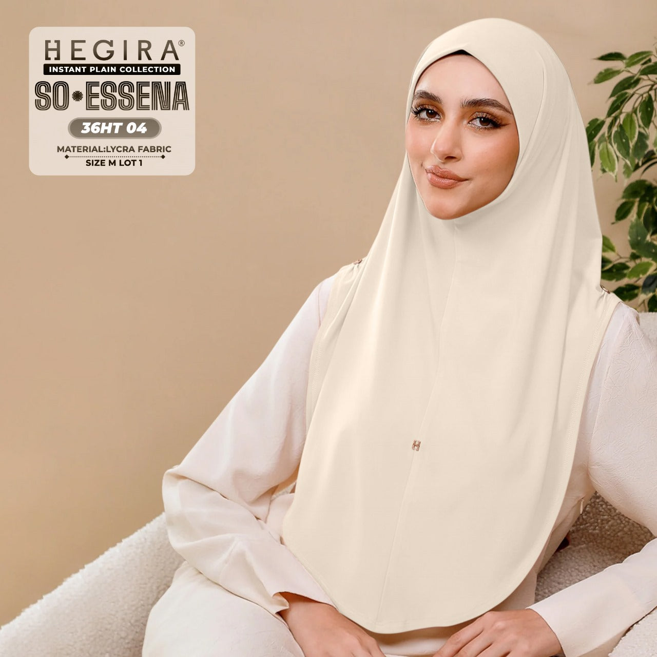 Hegira Hijab Inspired SO-Essena Instant Plain Collection (36HT)