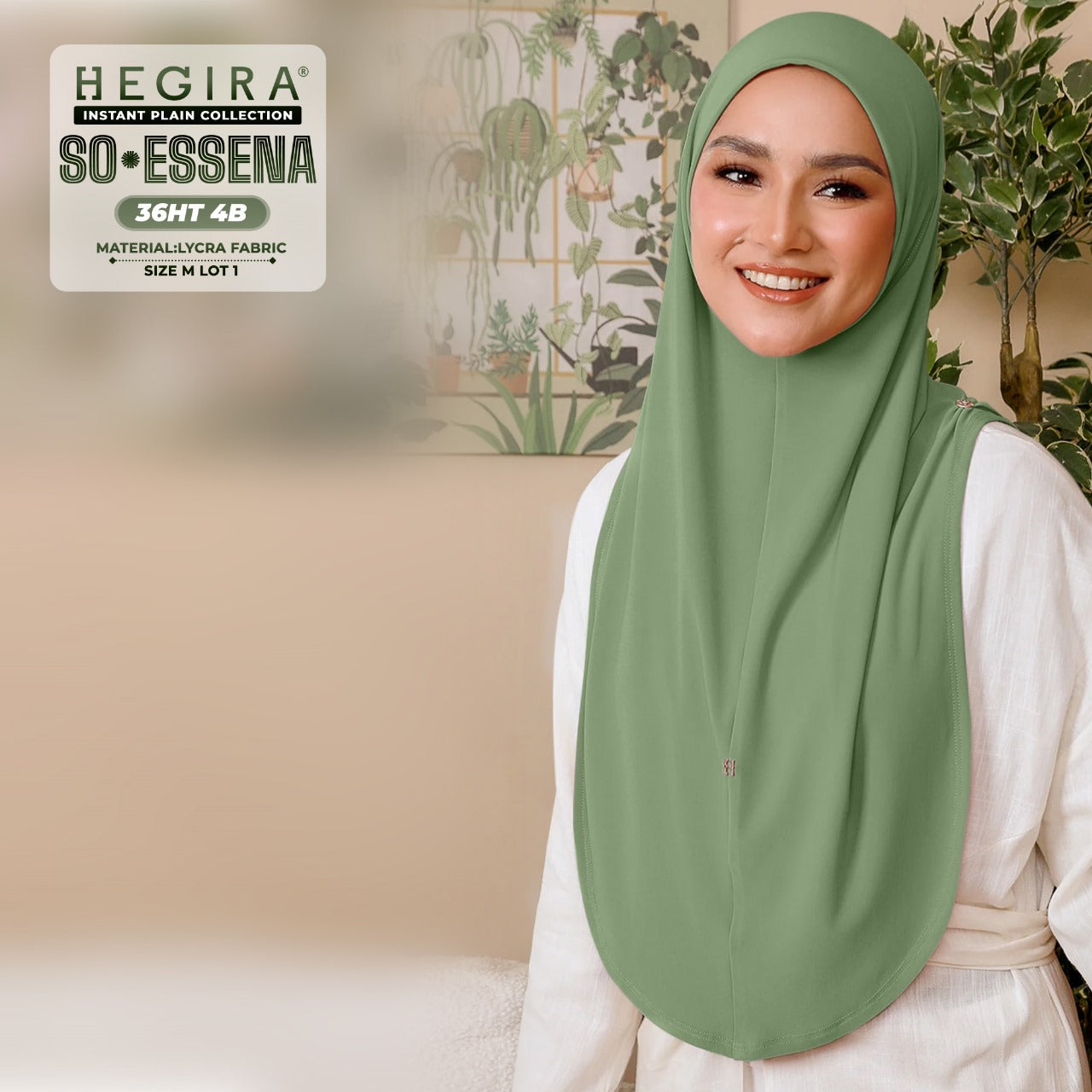 Hegira Hijab Inspired SO-Essena Instant Plain Collection (36HT)