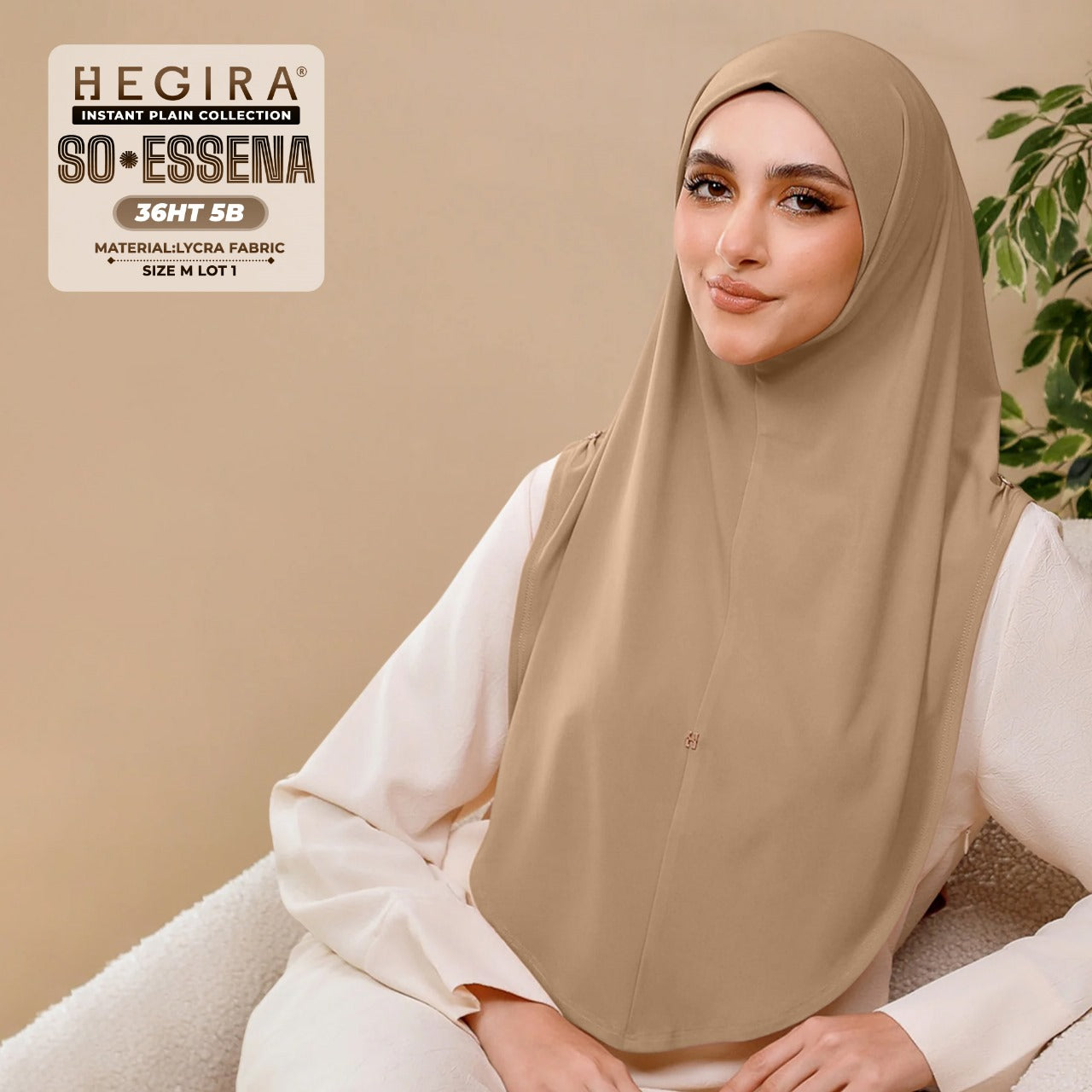 Hegira Hijab Inspired SO-Essena Instant Plain Collection (36HT)